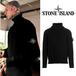 스* 패치 커플 울니트 터틀넥