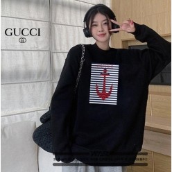 구* 스트라이프 닻 디자인 밍크양기모 티셔츠