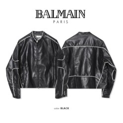 발**** 라인 레더 자켓