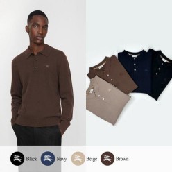 버** 기마 자수 카라 니트