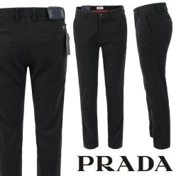 프** 삼각로고 스트라이프 모직 슬랙스 모직 원단