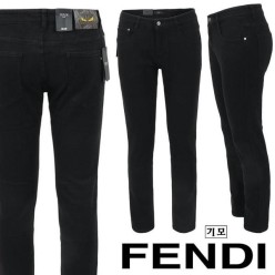 펜* 옐로우 로고 블랙 슬림 일자진 기모 원단