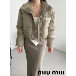 미*** 크롭 레더 하이넥 숏 패딩점퍼