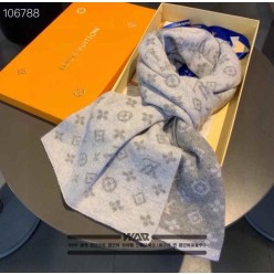 루* 모노그램 하프패턴 그레이 머플러