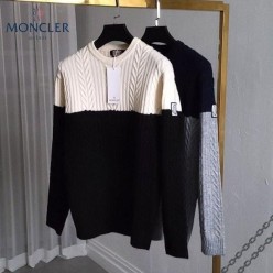 감마블루 하프배색 꽈배기 니트