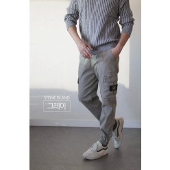 스* 와펜패치 기모 카고 팬츠