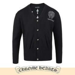 크* 실버 스티치 말굽 울 가디건