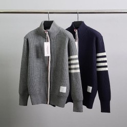 톰* 사선완장 베이직 니트 집업