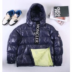 모리 로고 포포버 후드 다운 재킷