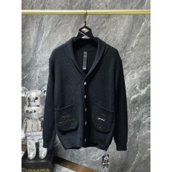 크* 가죽패치 숄카라 가디건