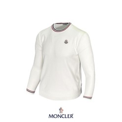 삼색라인 클래식 와펜 캐시 울 라운드 니트