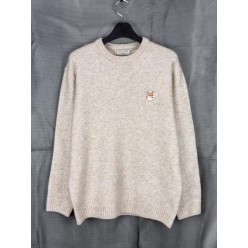 메* 키츠네 브라운 폭스헤드 캐시 라운드 니트