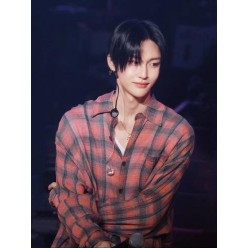 아**** 버로우드 텍스처 체크 셔츠  수입