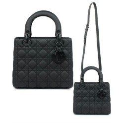 디* 고급 LADY MY ABCDI*R 백블랙 울트라 매트 까나쥬 송아지 가죽ㅡ미디엄