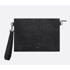 디* A5 트라이앵글 파우치 블랙 Di*r Gravity 가죽  풀박스