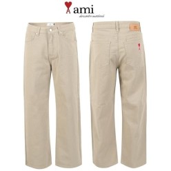 아* 베이지 와이드 데님 팬츠