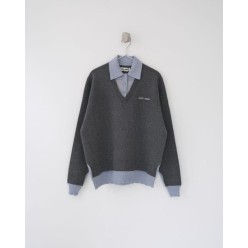 미*** 26 페이크 레이어드 울 폴로 스웨터  수입