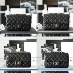 샤* 뉴미니 20 클래식 플랩백 (램스킨캐비어 금은)