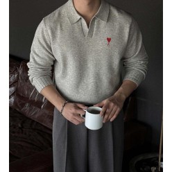 아* 오픈카라 니트