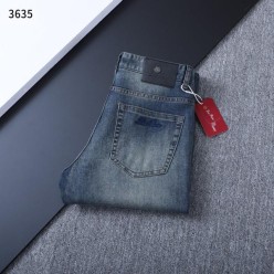 로* 피아나 수입 3D엠보 블랙패치 데님팬츠