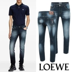 로** 그래픽 자수로고 진청 슬림진