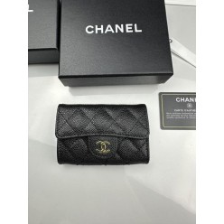 샤* 캐비어 금장 카드지갑