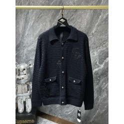 크* 가죽패치 버튼 카라 가디건