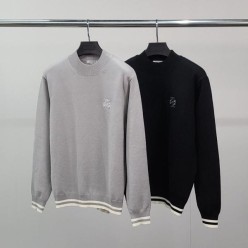 로** 로고자수 라인 니트