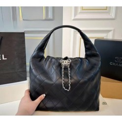 샤* 26C 미니 호보백 카프스킨 실버 메탈 블랙 풀박스