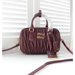 미*** 고급 아르카디 마테라세 토트백 버건디