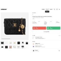 샤* 체인 미니백 램스킨  골드 메탈 블랙