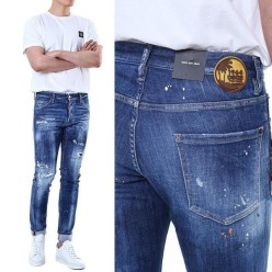 디**** 팜 비치 써클러버패치 오렌지페인트스팟 중청 디스워싱진