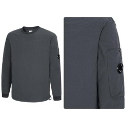 C* 컴퍼니 다이애그널 레이즈드 플리스 크루넥 스웨트셔츠