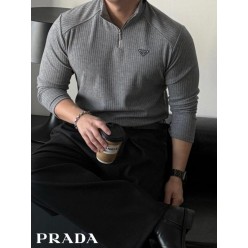 프** 머슬핏 긴팔 반집업