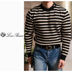 로* 피아나 스트라이프 견장 니트