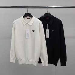 프** 프리미엄 와펜 카라 니트