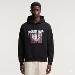 발**** 바코드 코튼 후드티