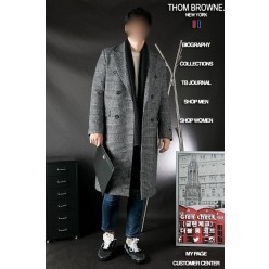 톰* Glen Check 더블 롱 코트(글렌 체크 더블 롱코트)