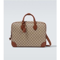 구* GG 엠블럼 미디움 브리프케이스 베이지 다크 브라운