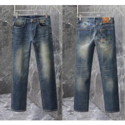 루* 멀티 자수 워싱스판 데님진수입최고급