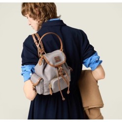 미*** 레더 트리밍 캔버스 백팩