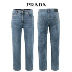 프** 딥블루 쿨터치데님 세미와이드 히든밴드 팬츠