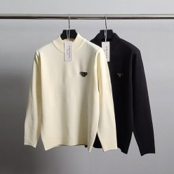 프** 로고와펜 반목 니트