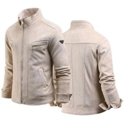 프** 하이넥 스웨이드 자켓