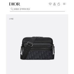 디* Rider 20 지퍼 메신저백 블랙 Oblique 자카드  블랙 그레인 송아지 가죽