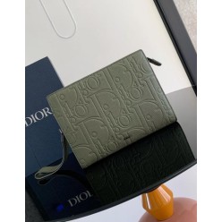 디* A5 트라이앵글 파우치 카키 Di*r Gravity 가죽 2ESCA483LLG_H635 풀박스