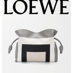 로** 고급 여성 나파 카프스킨 미디엄 플라멘코 클러치백 그레이라이트고스트 A411FC