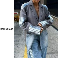 발**** 에스나 삼선 배색자켓