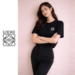 로** 베이직 자수 반팔티