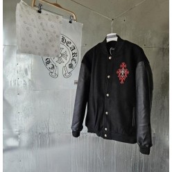 크* 레더 바시티 자켓